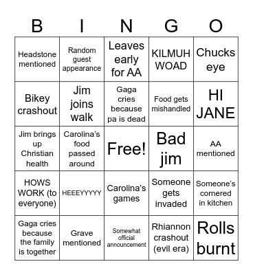 Thanksgiving 2025 Bingo Card