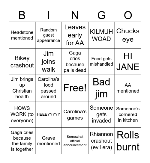 Thanksgiving 2025 Bingo Card