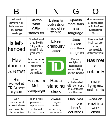 Marketing Transformation Townhall Bingo! Bingo Card