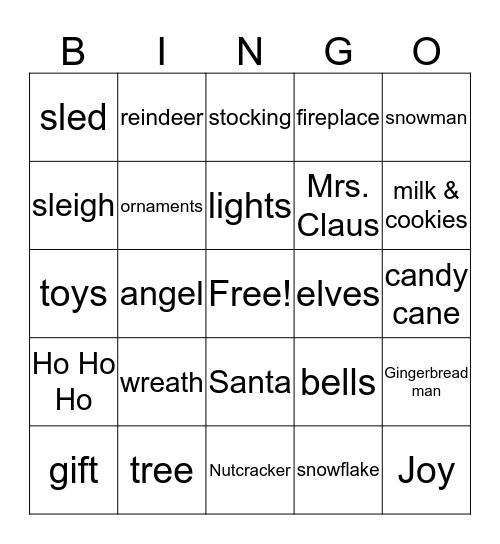 Christmas Bingo Card