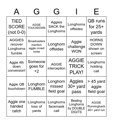 HAPPY THANKSGIVING Bingo Card