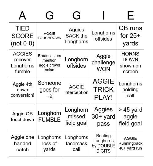 HAPPY THANKSGIVING Bingo Card