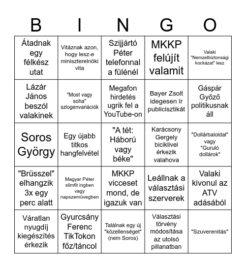 2026 Bingo Card