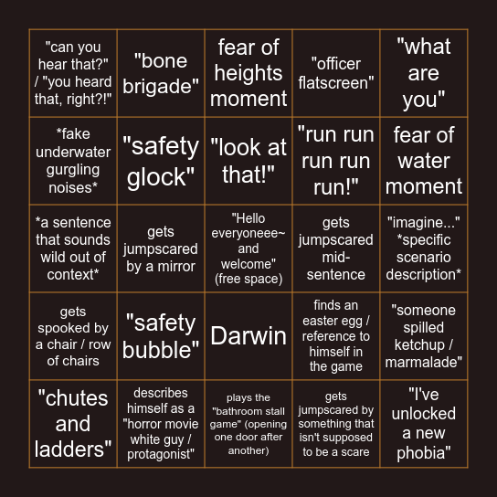 The Librarian Let's Play Bingo: VR version Bingo Card
