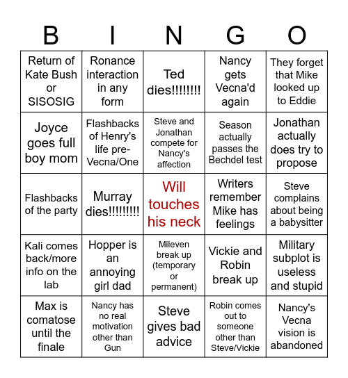 ST5 Bingo Card
