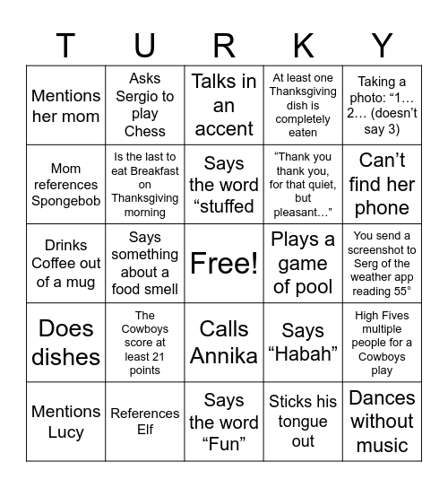 Big Bear Bingo! Bingo Card