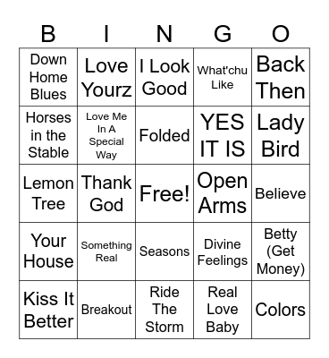 Music Bingo Card