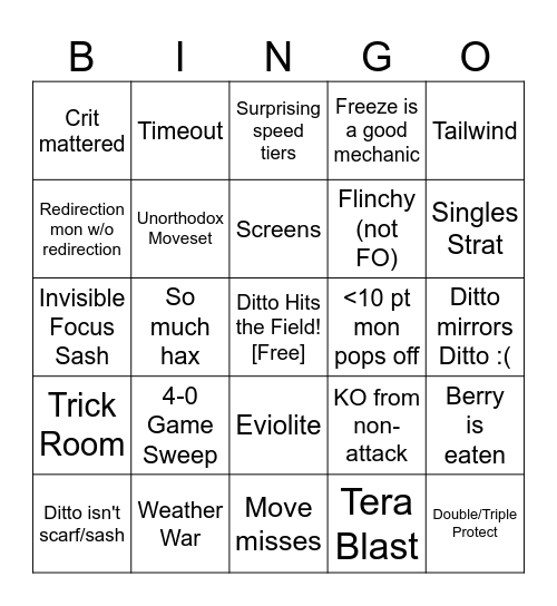 LWDL Season 4 Ditto Bingo Card
