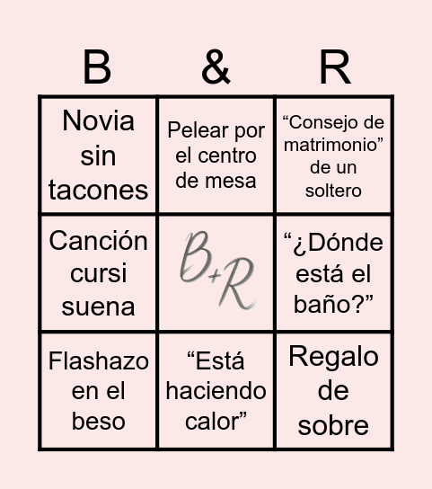 Celebremos el amor: Bingo de boda. Bingo Card