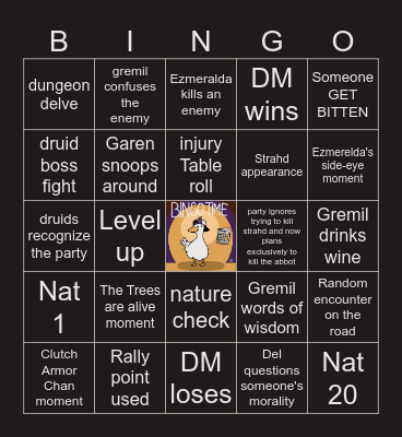 CoS S2 E4 | Yester Hill Bingo Card