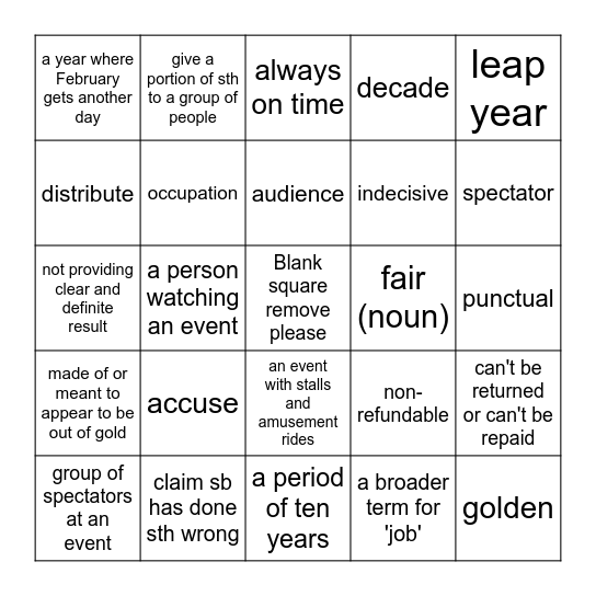 Bingo Card