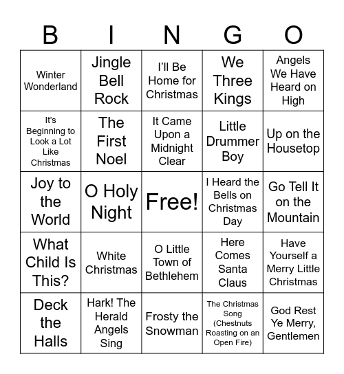 Christmas Bingo Card
