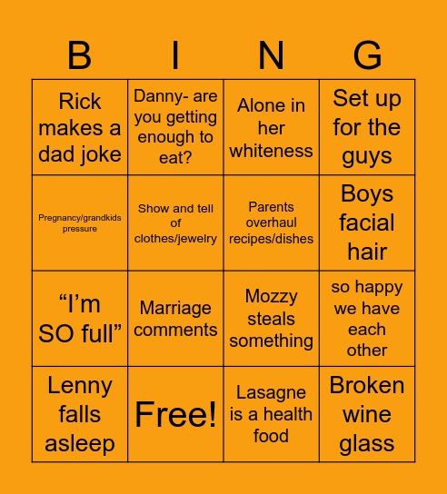 Thanksgiving Bingo Card