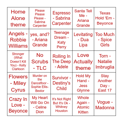 CHRISTMAS BINGO Card