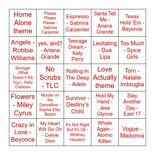 CHRISTMAS BINGO Card