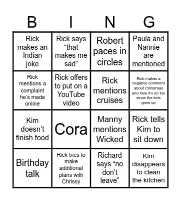 Thanksgiving Bingo Board Bingo Card