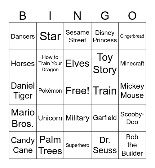 Thanksgiving Parade Bingo Card