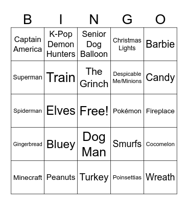 Thanksgiving Parade Bingo Card