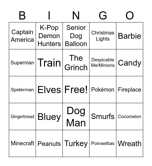 Thanksgiving Parade Bingo Card