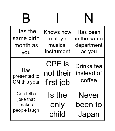 MA/NG Bingo Card