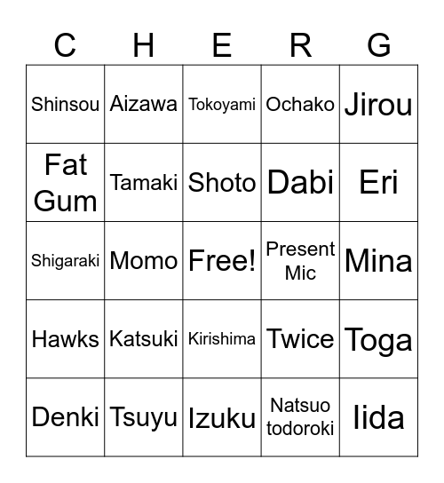 Cherry Sys #2 Bingo Card