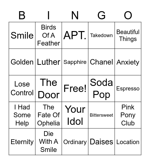 Modern Bingo Card