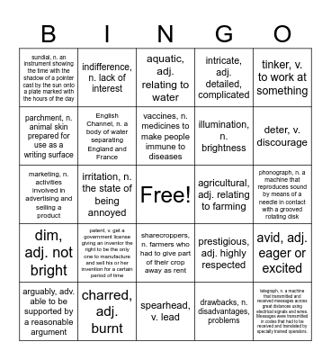 Eureka Bingo 4th Grade Bingo Card