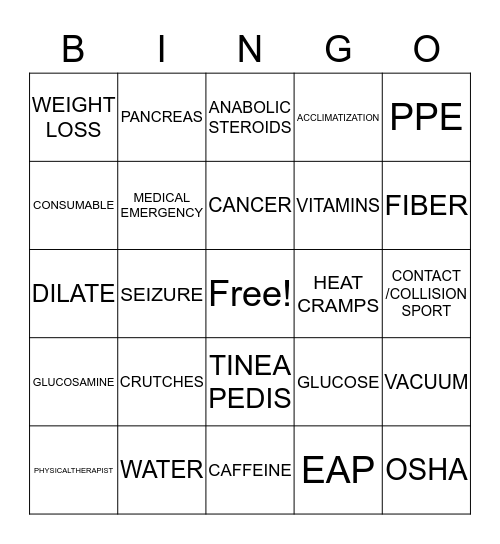 ISM FALL 2016 SEMESTER TEST Bingo Card