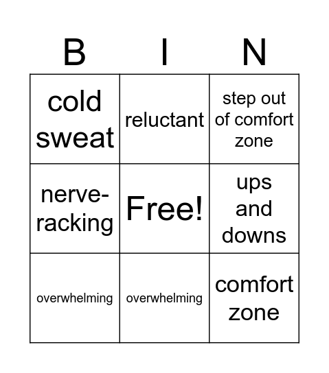 Wake up your senses Bingo Card