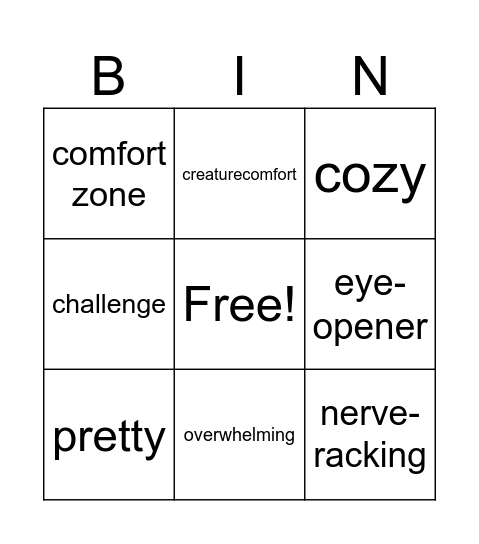 Wake up your senses Bingo Card
