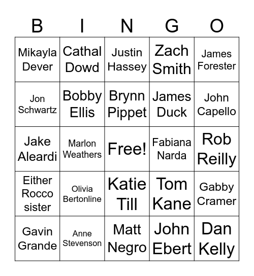 Barns Bingo Card