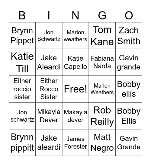 Barns Bingo Card
