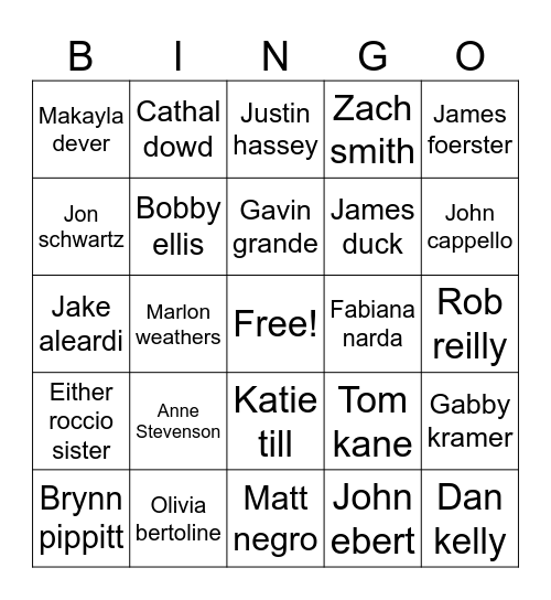 Barns Bingo Card