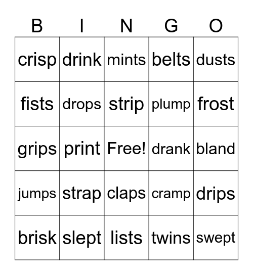 Soundswrite Unit 10 IC Bingo Card