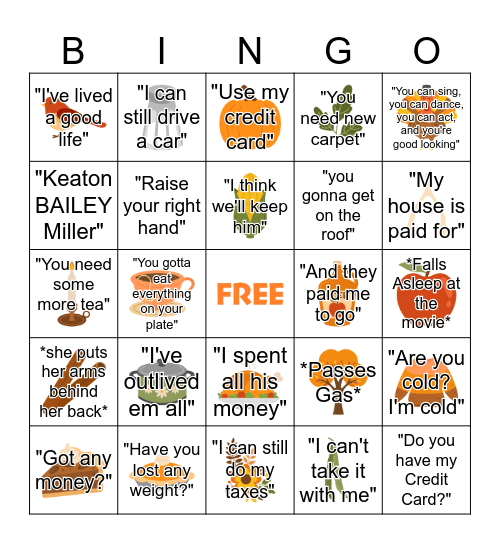 NINA BINGO Card