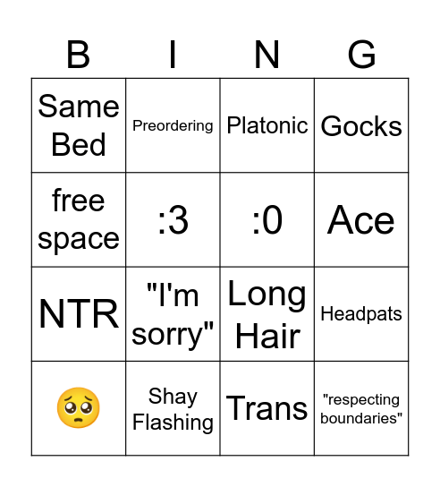 Shay Bingo Card