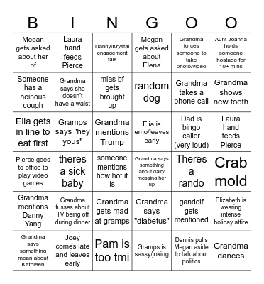 Thanksgiving 2025 Bingo Card