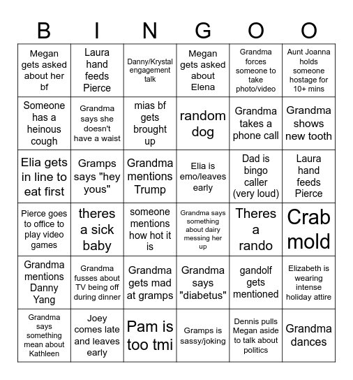 Thanksgiving 2025 Bingo Card