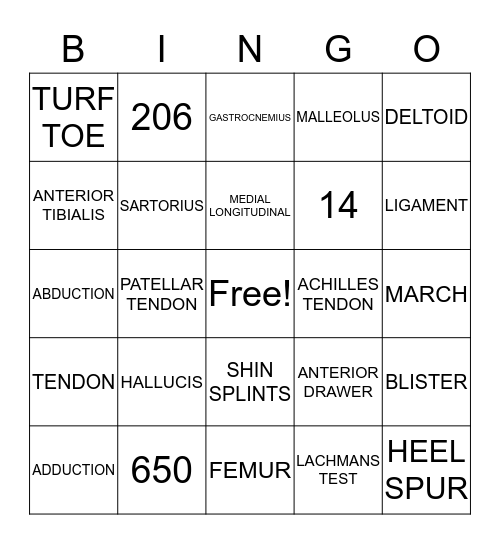 ASM - FALL 2016 SEMESTER TEST Bingo Card