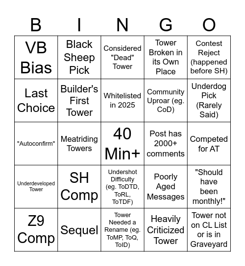 DSotM Confirms Bingo Card
