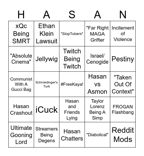 MorePegasus Bingo! Bingo Card