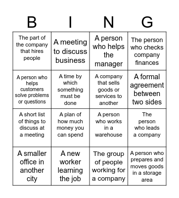 JOBS Bingo Card