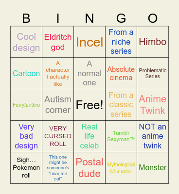 Mudae $h/hg rolls Bingo Card