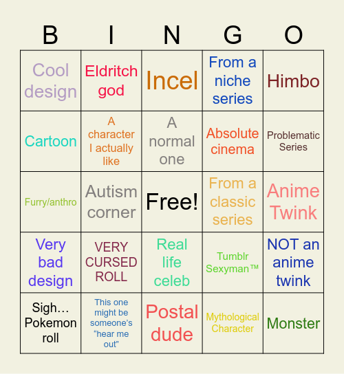 Mudae $h/hg rolls Bingo Card