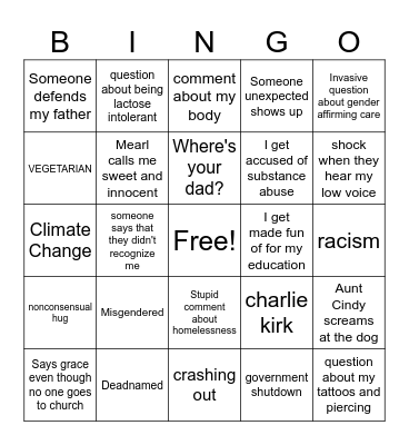 Thanksgiving! Bingo Card
