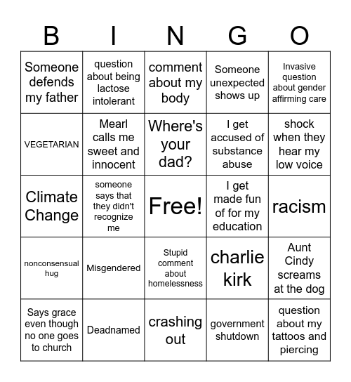Thanksgiving! Bingo Card