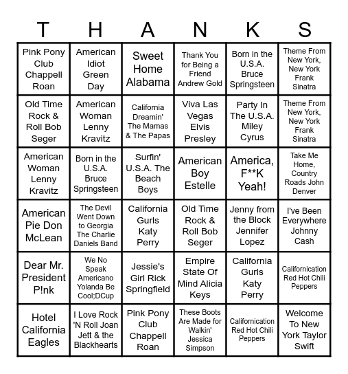 We’re Not American. But We’re Thankful for These Bangers! Bingo Card