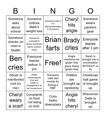 Thanksgiving Bingo Card