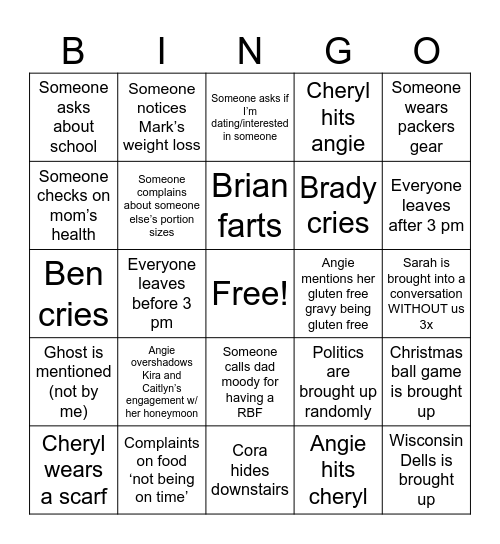 Thanksgiving Bingo Card