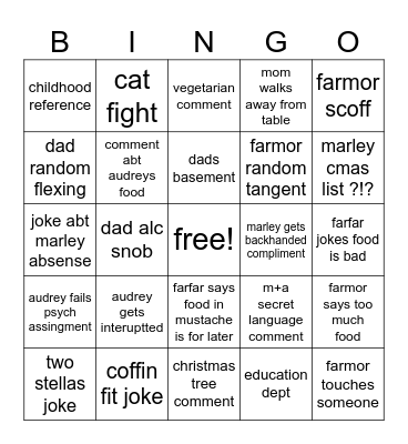 thankgiving '25 Bingo Card
